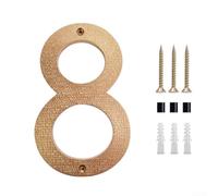 Grande targa d'oro con numero civico galleggiante da 20,3 cm, per una chiara identificazione a casa, garage o ingresso (8)