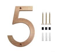 Grande targa d'oro con numero civico galleggiante da 20,3 cm, per una chiara identificazione a casa, garage o ingresso (5)