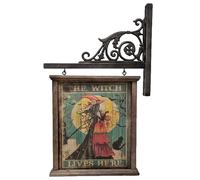 Grande Targa Porta Segno D'Attaccatura The Strega Lives Here Con Console Hexen