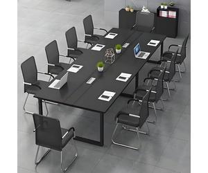 Grande tavolo da conferenza per 6-20 persone - Scrivania per ufficio riunioni con gestione dei cavi piedi regolabili facile da montare - perfetto per sale riunioni e spazi di lavoro collaborativi