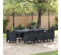 Grande tavolo da giardino antracite 250 x 100 x 73 cm in polyrattan per 10 persone, tavolo in plastica resistente alle intemperie con protezione UV e forma rettangolare per terrazza, facile da montare