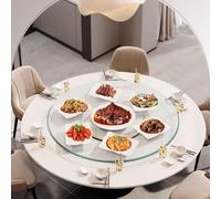 Grande tavolo da pranzo rotondo Lazy Susan girevole vassoio girevole vassoio girevole trasparente con cuscinetto silenzioso centrotavola 60/70/80/90/100cm piatto da portata girevole in vetro temperato