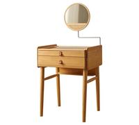Grande tavolo da toeletta in legno con specchio rimovibile e ripiano superiore in vetro, scrivania per trucco per camera da letto e soggiorno, elegante tavolo da toeletta (sgabello non incluso)