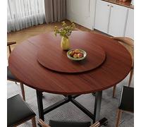 Grande tavolo rotondo in legno per tavolo da pranzo effetto marmo, disponibile da 50 cm a 120 cm, perfetto per pasti in famiglia e intrattenimento (teak 120 cm)