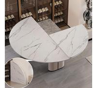 Grande tavolo rotondo pieghevole, diametro 120-200 cm, estensione in legno salvaspazio, per catering e banchetti, design senza gambe, tavolo pieghevole portatile (B 150 cm)