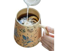 Grande tazza in ceramica dipinta a mano 710 ml - Tazza di fiori - | Lezioni di bere originali per caffè, tè, ufficio, soggiorno, studenti, insegnanti, accessorio per serata e regali unici