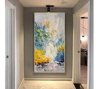 Grande Tela Arte della Parete Pittura a Olio Paesaggio della Valle Verticale Arte Astratta Decorazione Pittura Quadri per Cucina Decorazione della Parete 70x140cm(28x47in) Senza Cornice