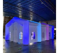 Grande tenda a cubo gonfiabile da discoteca con illuminazione a LED, adatta per feste di compleanno, riunioni di amici, feste di famiglia (76 x 50 x 3 m con ventilatore)