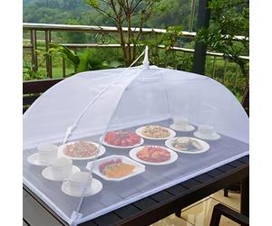 Grande tenda a scomparsa in rete bianca per alimenti - pieghevole e lavabile, ideale per picnic all'aperto, barbecue e feste, protegge dagli insetti, perfetta per buffet di colazione, copertura per al