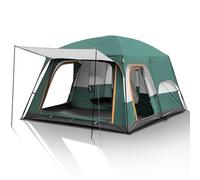 Grande Tenda da Campeggio, Pop -up Tenda Pioggia a Prova di Oxford in Tessuto Sunshine Scheda con Borsa per 8-12 Persone Escursionistiche (verde scuro)