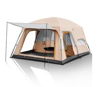 Grande Tenda da Campeggio, Pop -up Tenda Pioggia a Prova di Oxford in Tessuto Sunshine Scheda con Borsa per 8-12 Persone Escursionistiche (Cachi)