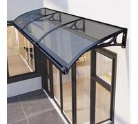 Grande tenda da sole in policarbonato grigio scuro - 119,4 x 139,7 cm per esterni porta e finestra riparo resistente alle intemperie copertura per ingresso per la casa
