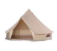 Grande tenda leggera 4 stagioni, Tenda a campana in tela di cotone con pavimento rimovibile antivento 3M di diametro 2-14 persone multicolore 300x300x200cm(Khaki)