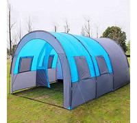 Grande tenda leggera 4 stagioni, Tenda a tunnel, tenda da campeggio, tenda familiare con camera da letto, blu, 480 x 310 x 210 cm