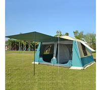 Grande tenda leggera 4 stagioni, Tenda da campeggio for famiglie da 4-8 persone, 2 stanze, rete 3D3W, impermeabile, 2 strati, blu e verde, diverse misure(Blue)