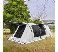 Grande tenda leggera 4 stagioni, Tenda da campeggio oscurante a tunnel for famiglie, 5-8 persone, impermeabile, grigia, con veranda, for campeggio, escursionismo e sport.