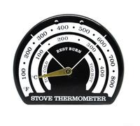 Grande termometro magnetico per stufa, 8,5 cm, in acciaio inox, con quadrante resistente alle alte temperature, per il monitoraggio dell'efficienza dei bruciatori di legna (nero)