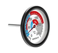 Grande termometro per barbecue, per affumicatore, in acciaio inox