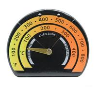 Grande termometro per stufa a legna, 8,5 cm, quadrante con inchiostro resistente alle alte temperature, in acciaio inox, per montaggio superficiale, per stufe a legna e caminetti (arancione)