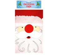 Grande Tessuto Regalo Natalizio Sacco - 68cm x 47cm - Babbo Viso