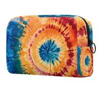 Grande tie-dyes modello borsa di trucco Zipper Pouch Travel Cosmetic Organizer per le donne, Multi, 18.5x7.5x13cm/7.3x3x5.1in, Art Deco