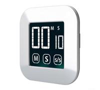 Grande timer da cucina LCD con retro magnetico, elettronico | Sveglia da cucina, studio, ufficio, montaggio a parete, timer digitale, grigio