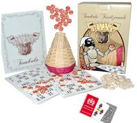 Grande Tombola Classica Napoletana con Smorfia Panariello Vimini 48 Cartelle Numeri Legno Completa di Tutto + Mazzo di Carte Napoletane Plastificate + COPRI NUMERI, Gioco Natalizio Natale Tradizionale