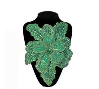 Grande toppa 3D a forma di fiore, multistrato, ricamata, con paillettes, decorazione da sposa, per abiti da sposa fai da te, abiti, giacche (verde)