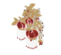 Grande toppa in pizzo con perline color melograno, accessorio per abito da sposa, scollatura, corpetto, pantaloni, fai da te, cucito, 1 pezzo