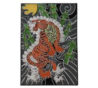 Grande toppa ricamata con tigre ruggente, per giacche, jeans, abbigliamento, zaini, borse, accessori termoadesivi