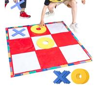 Grande Tris da Esterno - Set da Gioco Gigante da Lancio in Giardino, Tappetino da Gioco da Campeggio Impermeabile, Intrattenimento Portatile per tutta la Famiglia | Bambini Adulti Spiaggia Prato Festa