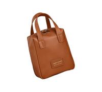 Grande trousse per cosmetici, organizer portatile con scomparti e manico, per pennelli da trucco e articoli da toeletta, Marrone, Refer to description, Unisex
