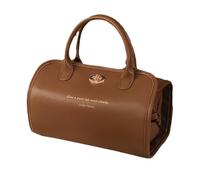 Grande trousse per trucchi da donna, borsa da viaggio, borsa per il trucco piatta, da viaggio, trousse per il trucco, organizer per trucchi da donna, borsa per la cura della pelle da viaggio, Marrone,
