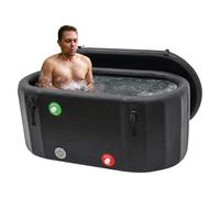 Grande Vasca da Bagno Pieghevole con Coperchio, Vasca di Ghiaccio Gonfiabile per Atleti e Principianti, per il Bagno sul Ghiaccio, Doccia, Ice Bath & Cold Plunge per la Casa, Nero, 150 x 80 x 67 cm