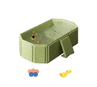 Grande Vasca Da Bagno Pieghevole Per Bambini, Vasca Da Bagno Per Bambini Di 27 * 29 * 9 Pollici Con Tappo Di Scarico, Include 2 Anatre, 5 Palline, Lavandino Doccia green
