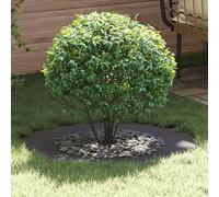 Grande vaso cilindrico in plastica nera opaca, diametro 80 cm, interno ed esterno, moderno contenitore per piante con protezione dell'acqua e intarsiato decorativo per balcone