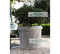 Grande Vaso Fioriera cilindro cm 68 in cemento e marmo giardino albero pianta