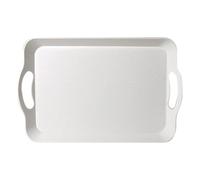 Grande vassoio da portata rettangolare antiscivolo con manici, in polipropilene, 37 x 24 x 3 cm, per colazione, cena, barbecue, feste a buffet, decorazione per soggiorno, bar, picnic, accessori da