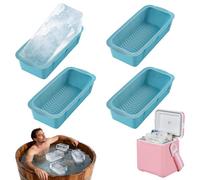 Grande vassoio per cubetti di ghiaccio, 4 stampi giganti per cubetti di ghiaccio, blocchi di ghiaccio per bagno di ghiaccio, vassoi in silicone a rilascio facile per congelatore, vassoi giganti