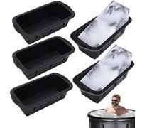 Grande vassoio per cubetti di ghiaccio, 5 stampi grandi per cubetti di ghiaccio per bagno di ghiaccio, facili da rilasciare, riutilizzabili, giganti, per realizzare cubetti di ghiaccio in silicone da