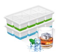 Grande vassoio per ghiaccio, 2 pezzi, stampo per ghiaccio, vassoio per cubetti di ghiaccio in silicone con coperchio per Whisky, cocktail, birra, vino, bevande refrigerate, senza BPA, impilabile