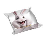 Grande vassoio portaoggetti in pelle di coniglio bianco, portachiavi, monete, orologi, orecchini e altri accessori, un must per la casa