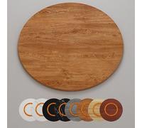 Grande vassoio rotante in legno, 80 cm, 90 cm, 100 cm, grande tavolo da pranzo girevole, piatto rotondo per la casa, finitura in rovere dorato, 50 cm