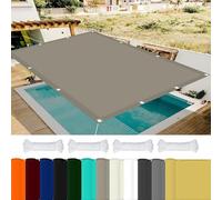 Grande vela da giardino impermeabile, 4,5 x 7 m, per uso esterno, durevole, resistente al sole, per cortile, patio e giardino, colore cachi
