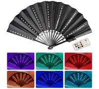 Grande Ventilatore Pieghevole a LED Multicolor, con Telecomando, Il complemento Feste, Festival, Discoteche e concerti di musica