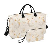 Grande Viaggio Duffel Bagaglio Oro Luna Stella Spumante Sport Palestra Tote Bag con Toiletry Bag per Aereo Viaggio Impermeabile bolsa de para mujer