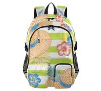Grande zaino da viaggio Seashell Beach Hat Summer Stripe School Bookbags