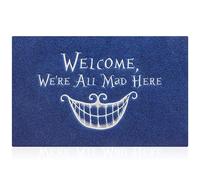 Grande Zerbino 120 x 45 cm, Antiscivolo, Per Interni, Divertente, Con Scritta 'We're All Mad Here', Blu
