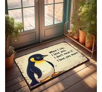 Grande zerbino per esterni con pinguino Love: More Than Words Can Say zerbino scrivania tappetino per le vacanze (65 x 90 cm)