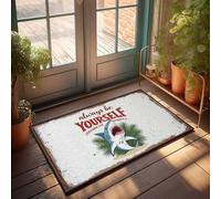 Grande zerbino per esterni con scritta in inglese "Always Be Yourself: A Shark'S Tropical Adventure", tappetino da scrivania per le vacanze (50 x 80 cm)